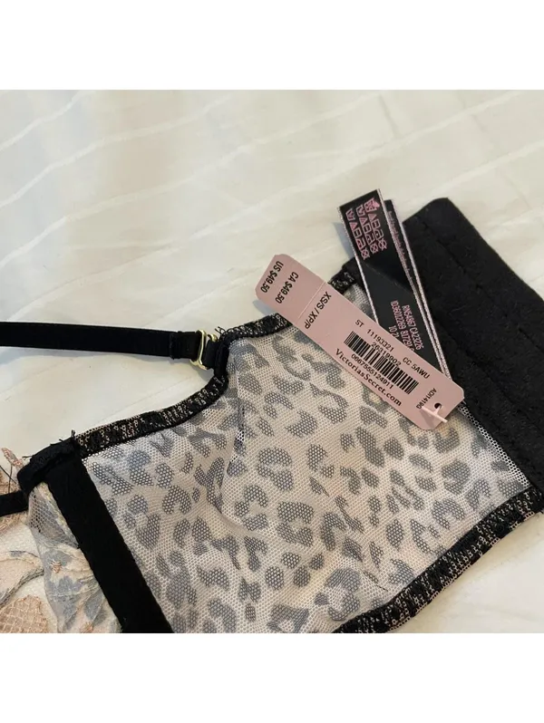 NWT Victoria’s Secret Lace Waist clincher Garter Hooks Xs/S Animal Print Floral - Image 8