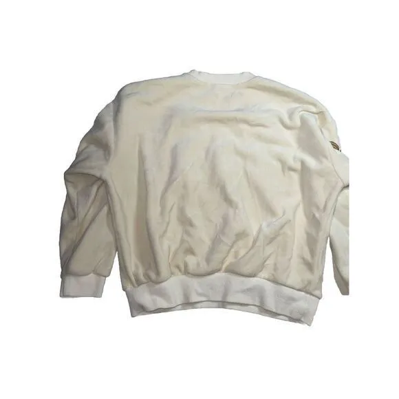 Vintage Cream Grandma Crewneck‎ Embroidered Velvet Sweater By Twins - Image 8
