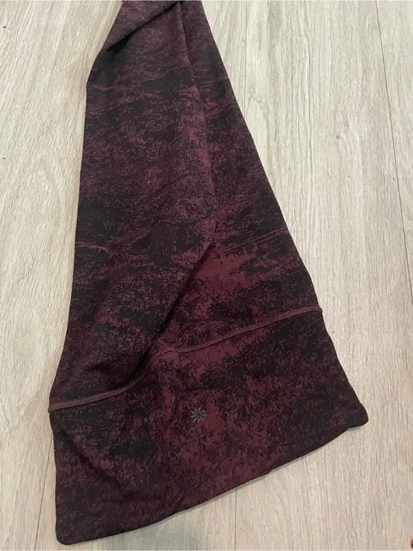 Athleta Maroon & Black High-Rise Performance Leggings - Image 2