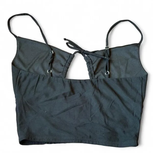 Urban Outfitters Out From Under Moonbeam Ruched Mesh Cami - Black - Size Medium - Image 2