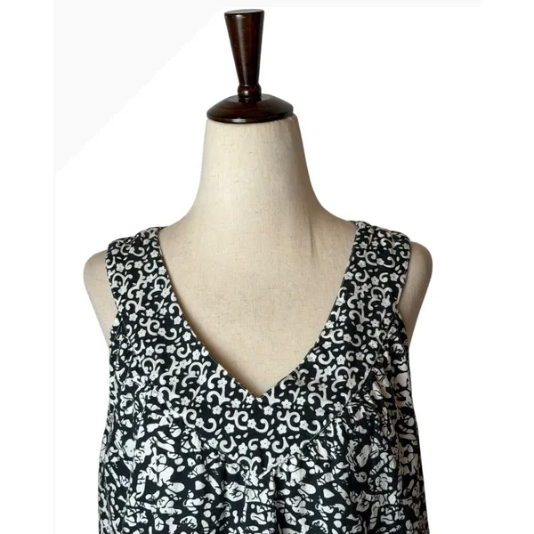 The Vermont Country Store Midi Dress Women Small Black White Cotton Boho - Image 4
