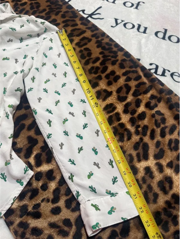 Per Se white button-down Western shirt with cactus print  Size XL - Image 7