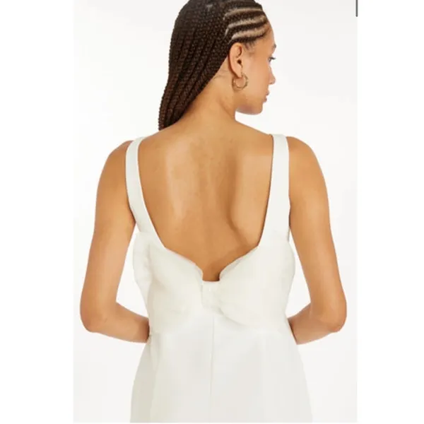 NWT Amanda Uprichard Maribel Dress White Sleeveless‎ Mini Bow Back Small - Image 3