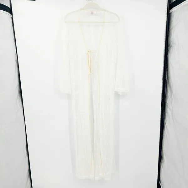 Victorias Secret‎ VS Ethereal Bridal Whimsical Lace Mesh Sheer Kimono Robe M/L - Image 2