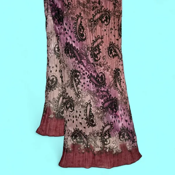 Vintage 90’s/Y2K Purple Sheer Beaded Fashion Scarf - Image 6