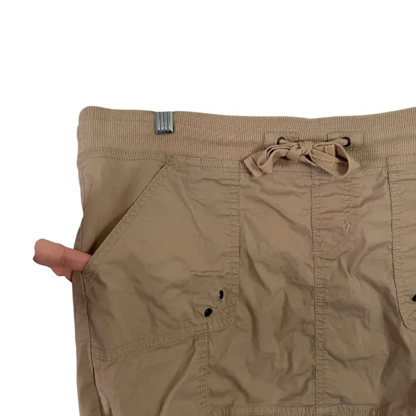 Old‎ Navy Y2K Beige Utility Mini Skirt Pull On Stretch Cotton Womens Size Small - Image 3