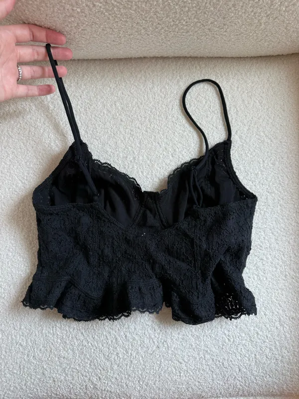 Free People Fleur De Lys Black Lace Crop Cami - Image 6