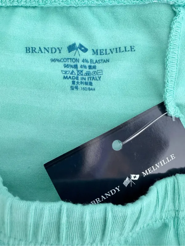Brandy Melville Mint Green Striped Boyshort Shorts NWT - Image 7