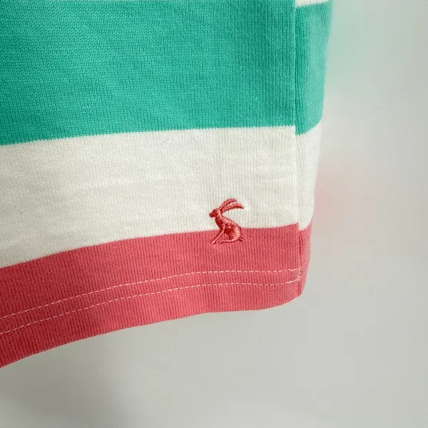 Joules Riviera T-Shirt Dress US 16 Cotton Shift Rainbow Multi Stripe Mini‎ - Image 2