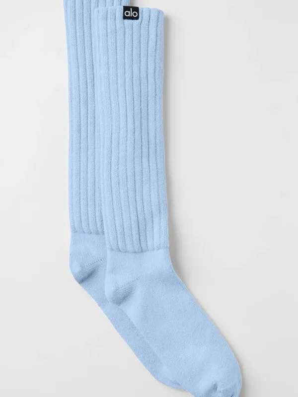 NIB Alo Seashell blue scrunch socks size size medium - Image 2