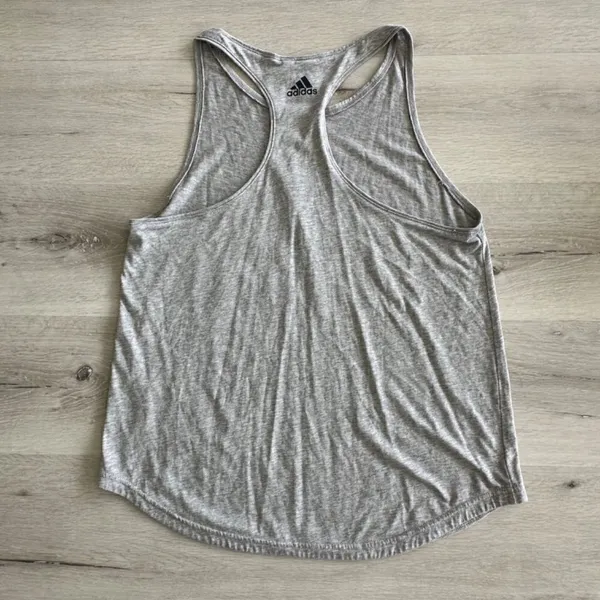 Adidas Logo Racerback Tee Gray M EUC - Image 5