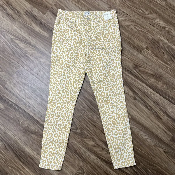 J. Crew Size 29 Jeans‎ 10" High Rise Toothpick Animal Print Safari Leopard NEW - Image 3