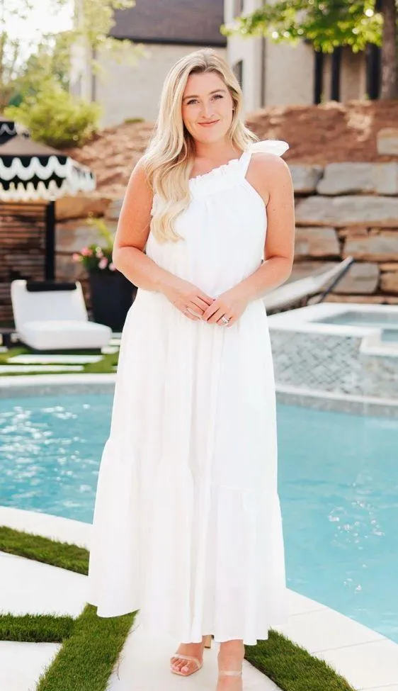 Boutique White Dress Size M - Image 3