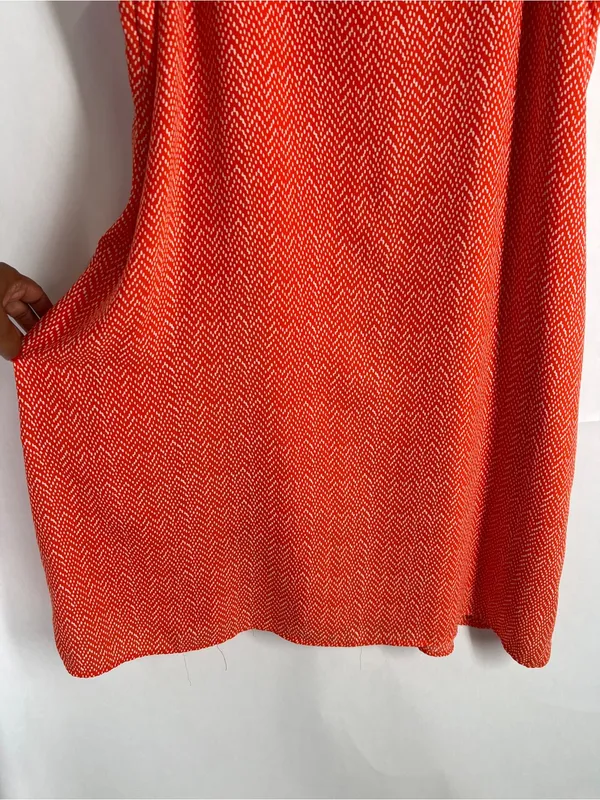 Gap Orange Print Swing Tank Dress Size M‎ Sleeveless Pockets - Image 4