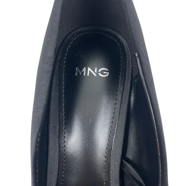 Mango Satin Pointed Toe Heel Pump with Buckle Black Size 37/ 6.5 - Image 12