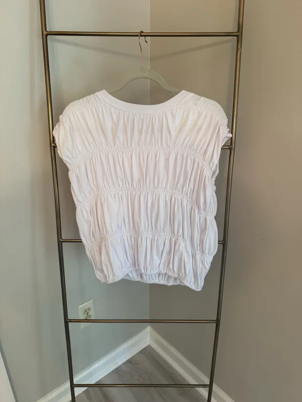 Amazon White Ruffle Babydoll Tee - Image 2