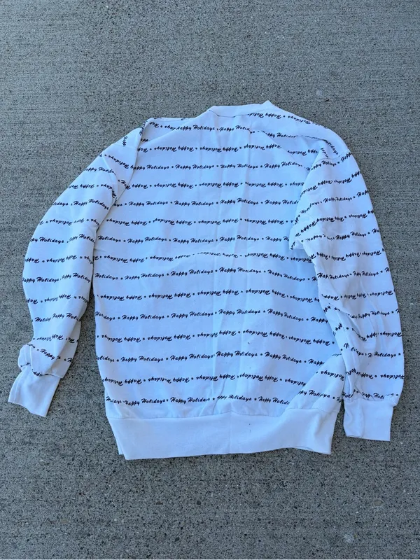 Vintage 1990s Ugly Christmas Sweater Sweatshirt Puffy Print Size Medium Y2K - Image 4