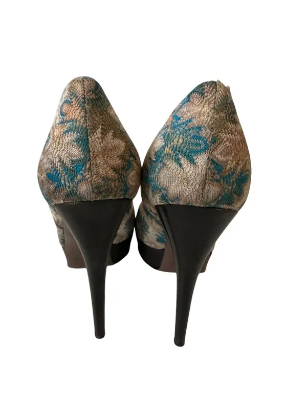MISSONI Multicolor Patterned Platform Heels Size 38.5/8.5 - Image 2