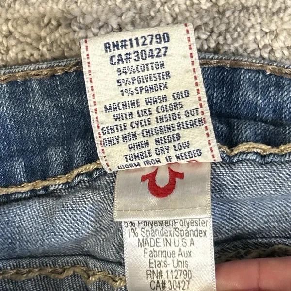 True Religion Billy Super T Jeans Womens 24 Straight Low Rise Actual 26x32 USA - Image 6