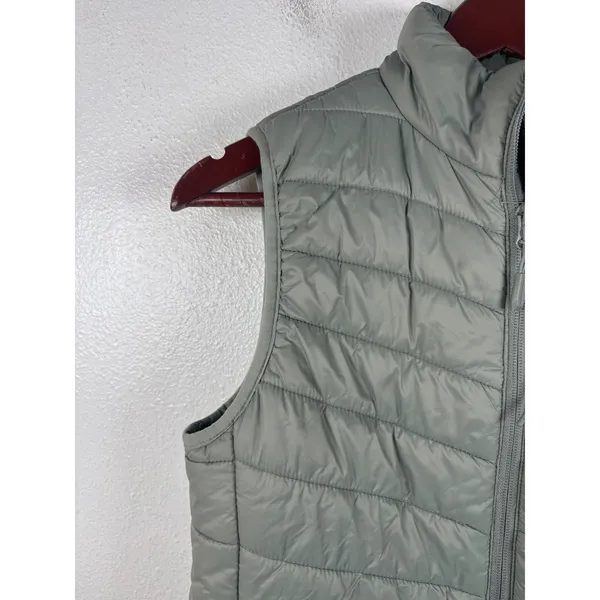 Eddie Bauer Puffer Vest Small‎ EB001794 Sage Green Quilted Zip Up Outdoor Hiking - Image 3