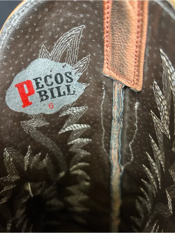 Pecos Bill size 6 Classic Tan Copper Leather Western Cowboy Boots - Image 8