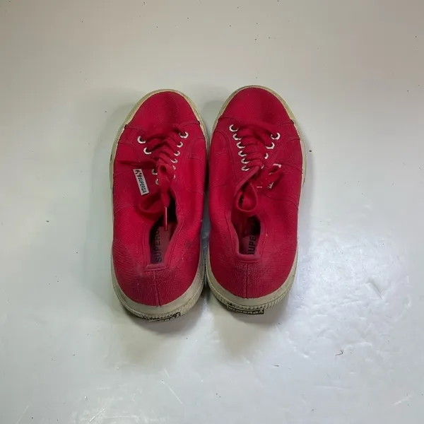 Superga‎ Red Lace Up Sneakers Size 8 - Image 4