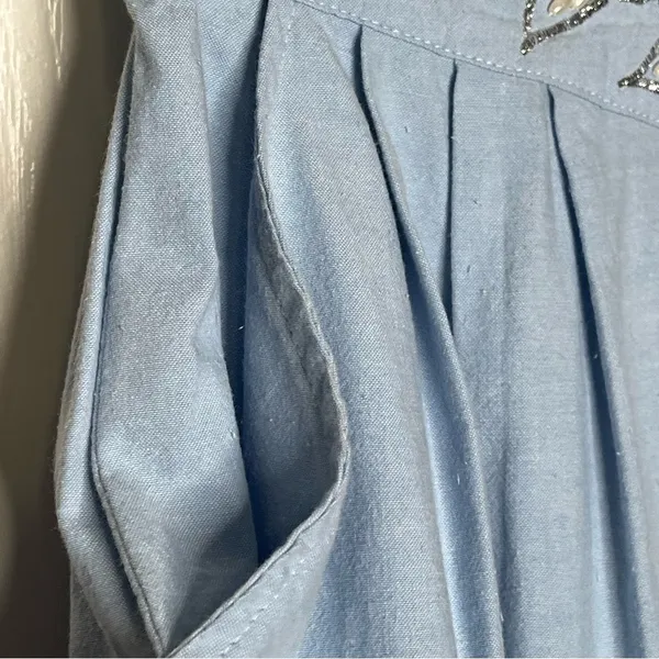 Jane Ashley Sz M High Waisted Pleated Light Blue Shorts Vintage 90’s Y2K V Yoke - Image 4