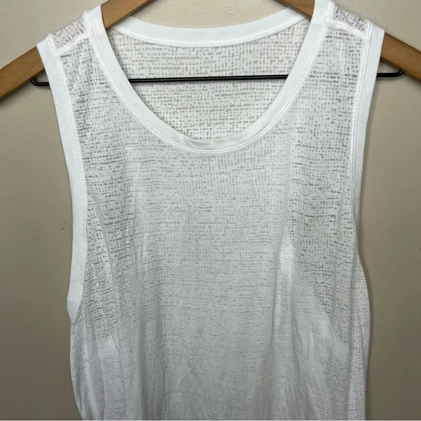 Lululemon Timeless Classic Tank White Athletic Sheer Sleeveless Shirt Racerback - Image 8