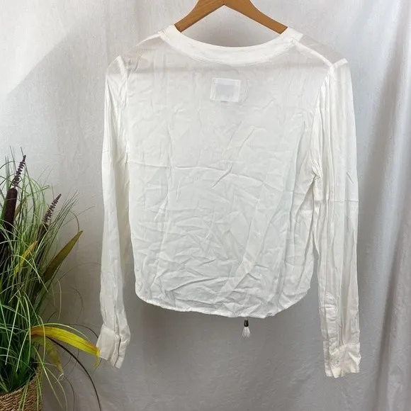 Rails White Long Sleeve Lace Up Bodice Blouse Top XS - Image 4