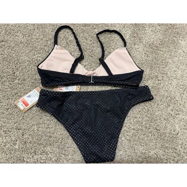 NWT Rachel Roy Black Eyelet Embroidery Bikini Set - Size XS - Image 2