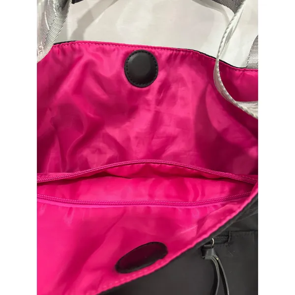 Lifetime Fitness Black Nylon Tote Bag Pink Lining Gym Travel Work Shoulder Bag - Image 9