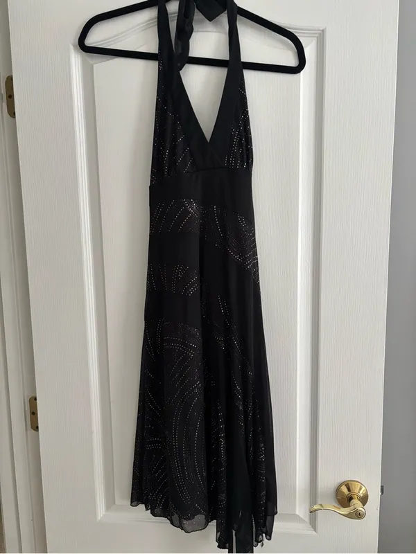 A Byer Halter Evening Dress with Sparkle Detail - Image 3