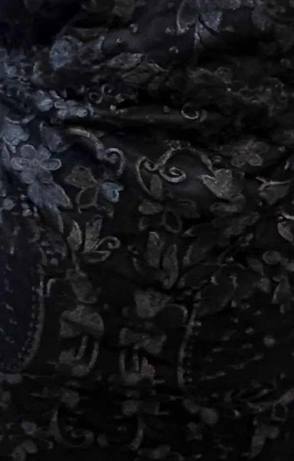 Boutique #1-13 Black embroidered lace floral appliqué sleeveless maxi dress - Image 5