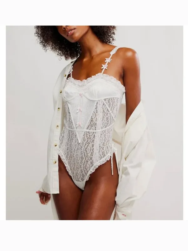 FREE PEOPLE NWT Sweet Cheeks Bodysuit / White Combo - Image 8