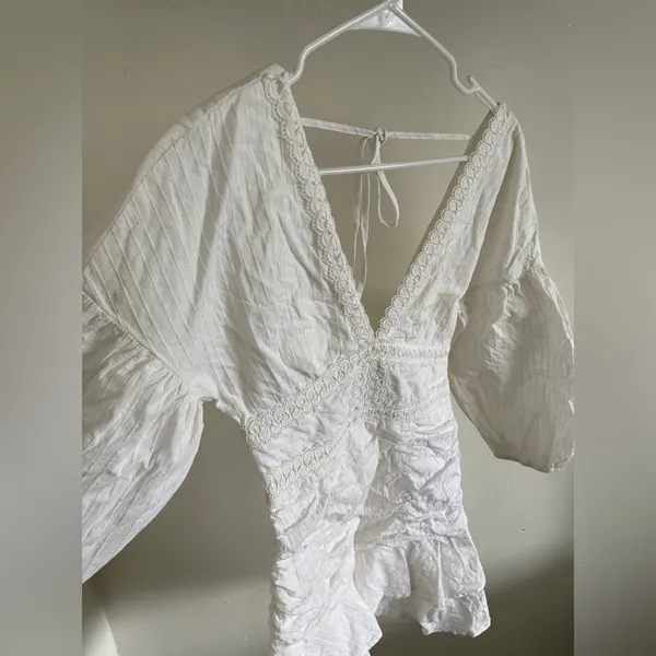 House of Chic White Embroidered Mini Dress - Image 2