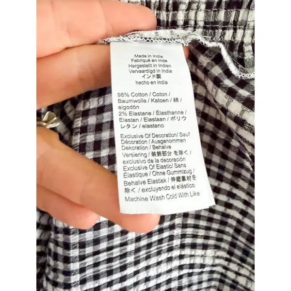J.Crew | NWT Lina Smocked Midi Dress in Black White Gingham | Sz XS - Image 6