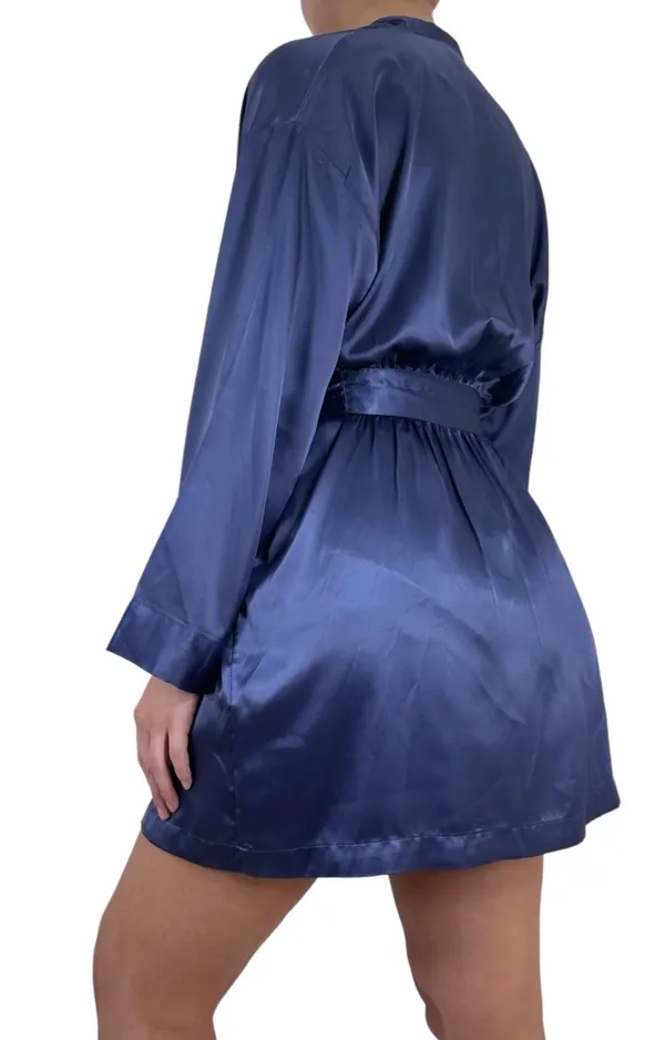 Victoria's Secret Navy Satin Short Robe - Image 2