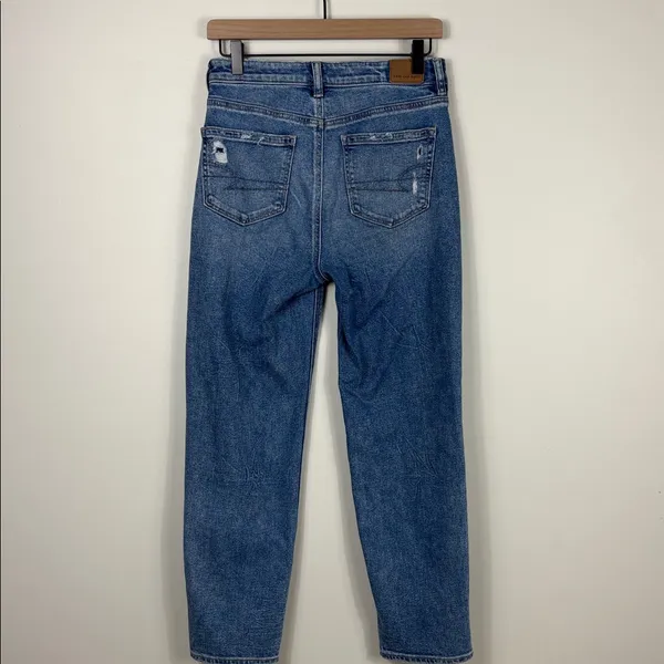 American Eagle Mom Straight Leg Jeans Stretch Women’s Size 2 Blue Denim - Image 7