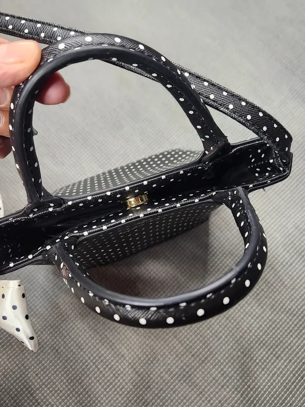 Kate Spade Black Polka Dot Mini Crossbody Tote - Image 8