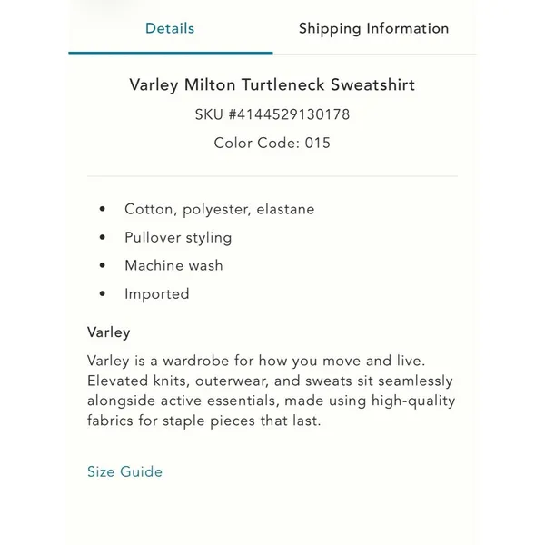 Varley Milton Turtleneck Sweatshirt - Image 7