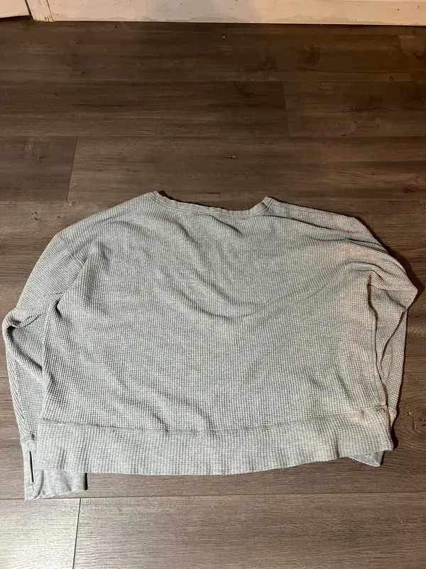 Aerie Top Offline Grey Waffle LongSleeve Small - Image 2