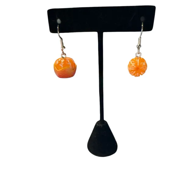 Orange‎ Fruit Slice Earrings - Image 3
