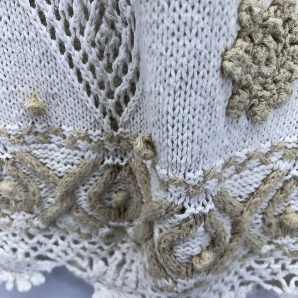 Express Vintage Fair Isle Sweater Cream Medium‎ - Image 8