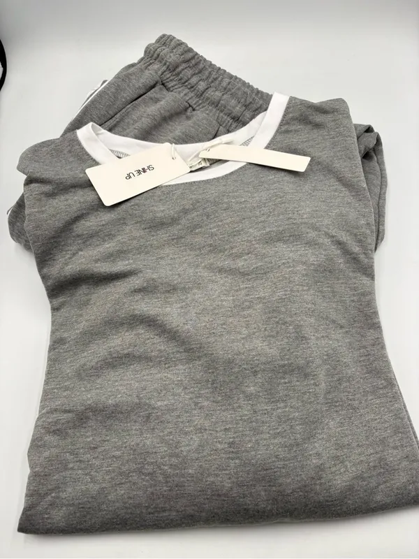 Shine Up Women’s 2XL Gray 2 Pc Lounge Set Pullover Jogger Tracksuit NWT - Image 7