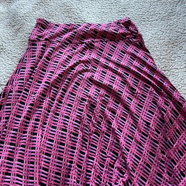 Pink Plaid Women's Skirt Size XS - Image 3