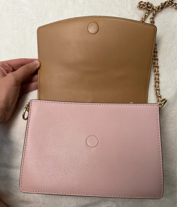 Tory Burch Pink Leather Emerson Envelope Convertible Chain Shoulder Bag - Image 6