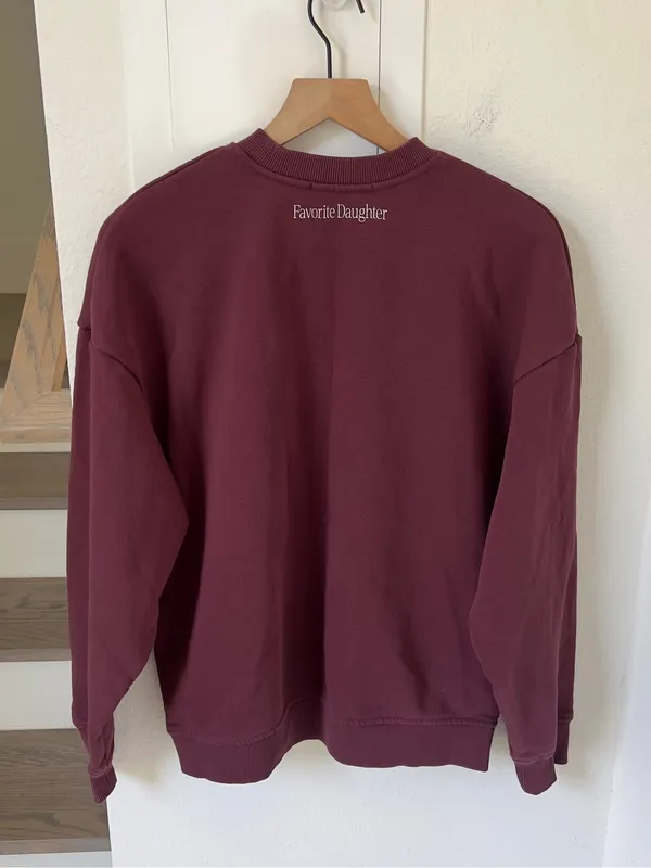 Favorite Daughter Sports Mom Sweatshirt in Burgundy / Gardenia - Image 4