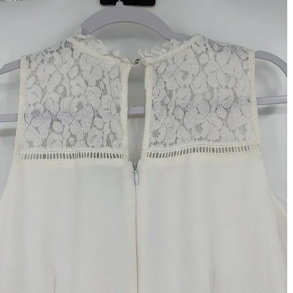 Disney Alice iThrough Looking Glass Romper Sz XL Fairy Coquette Lace Bib Cream - Image 8