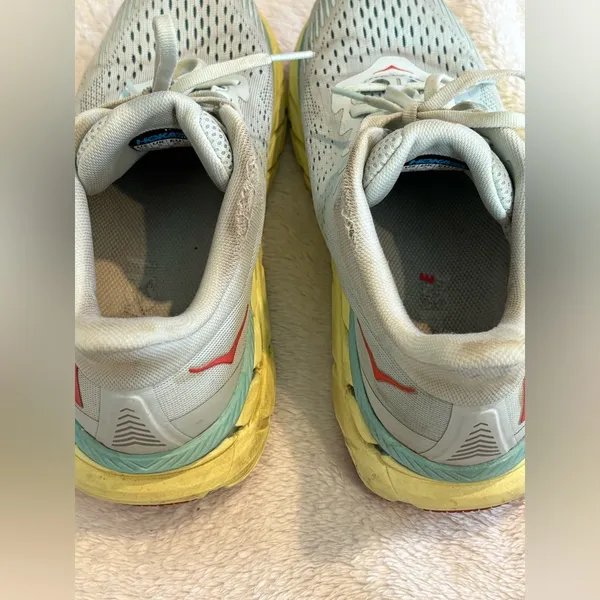 Hoka Clifton 7 Blue Yellow Sneakers - Size Women’s 9.5 - Image 3