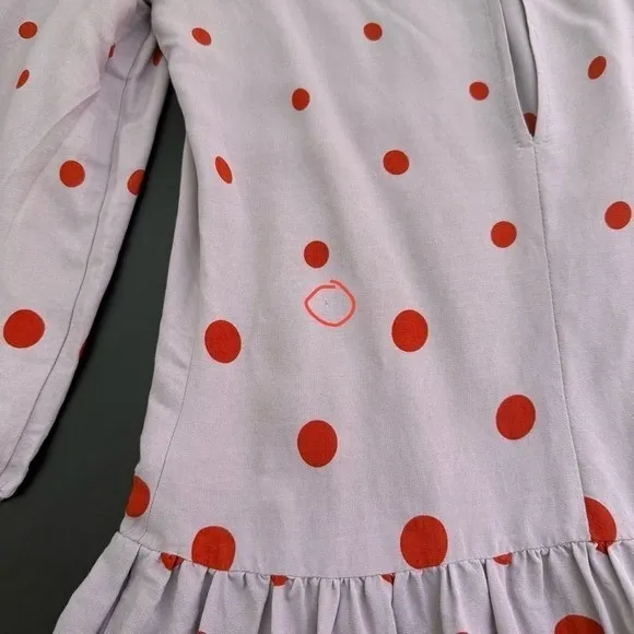Anthropologie Retro Mod Twee Drop Waist Ruffle Hem Polka Dot Mini Dress Size 4 - Image 5
